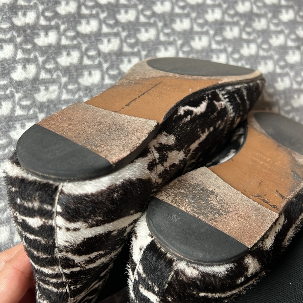 ISABEL MARANT Pony Zebra 🦓 Calf Hair Leather Animal Print Ankle Booties 36/6US - Picture 5 of 10